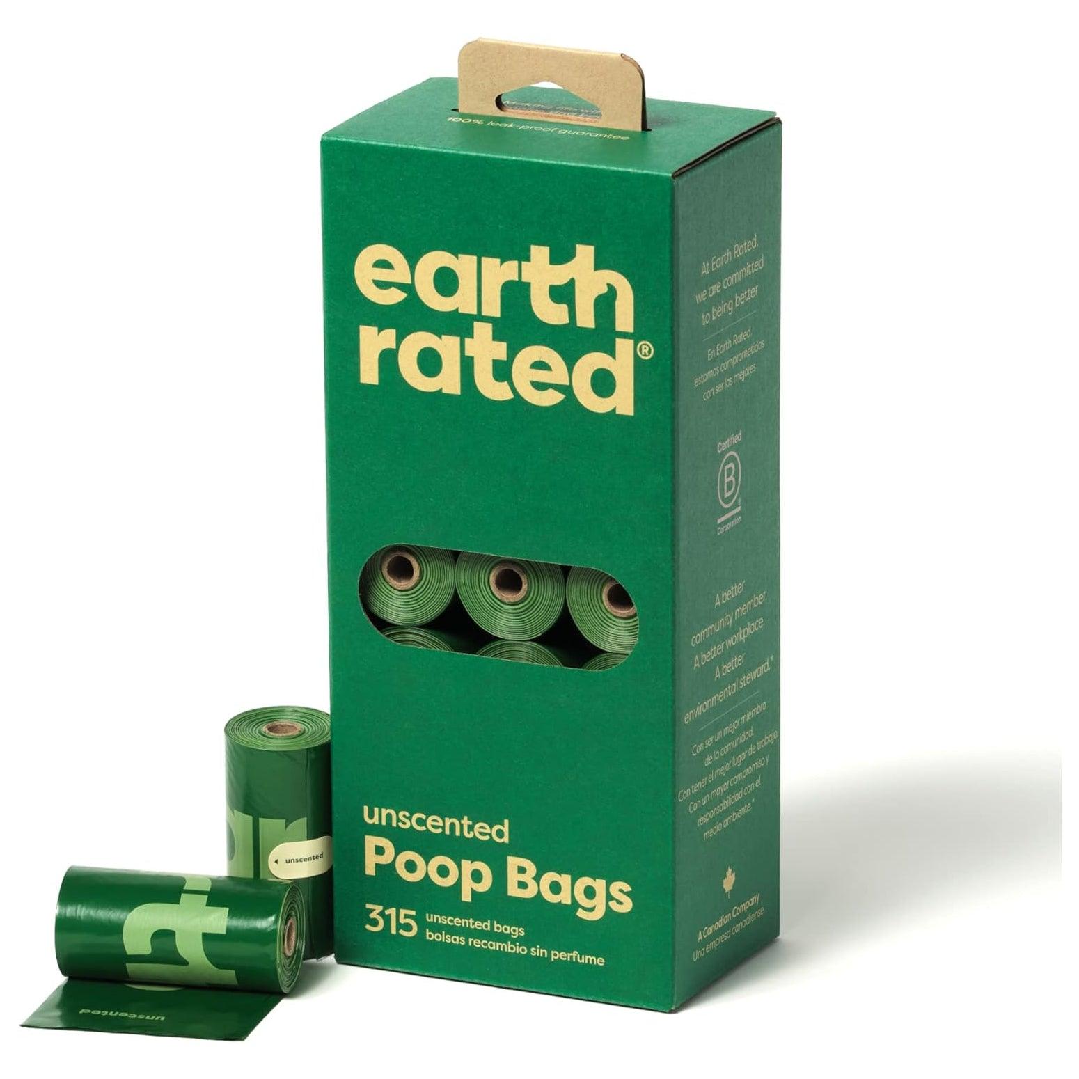 Dog Poo Bag Earth Rated- Poo Bag with Lavender Scented & Unscented Refill Rolls 315Pk Unscented Pet Products - Tophatter Daily Deals